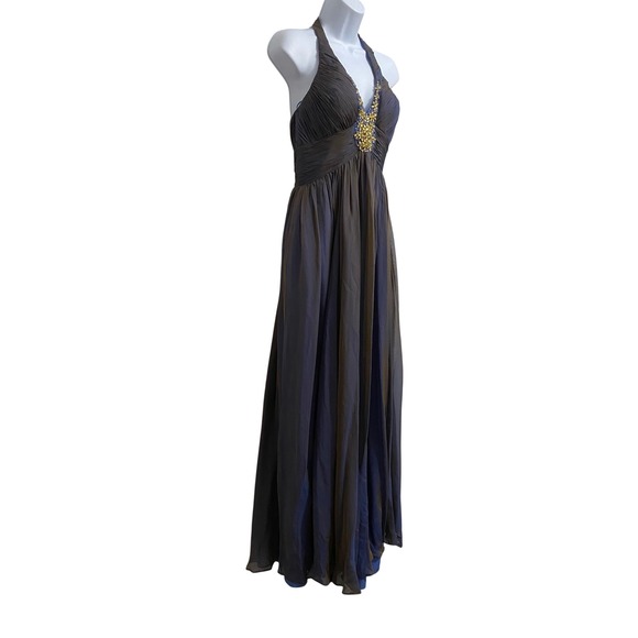 Whimsical Babydoll Halter Neck Silk Formal Dress 4 Fairy Prom Gala Ball Event - Picture 3 of 12